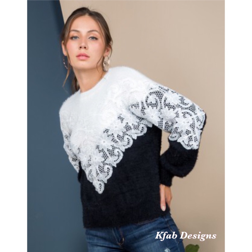 ❤️LAST! Drop Shoulder Soft Lace Detail Sweater! - Picture 4 of 7